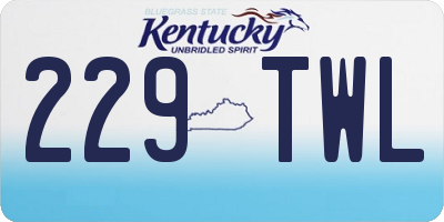 KY license plate 229TWL