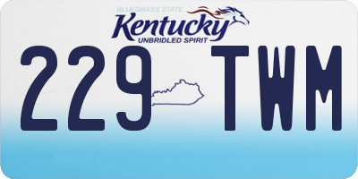 KY license plate 229TWM