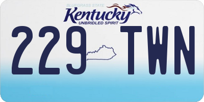 KY license plate 229TWN