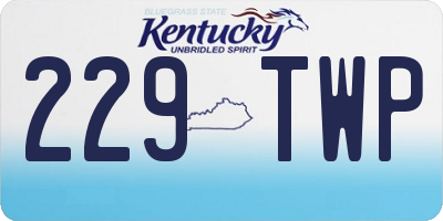 KY license plate 229TWP