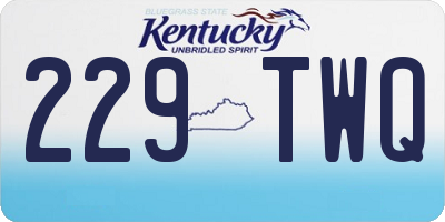 KY license plate 229TWQ