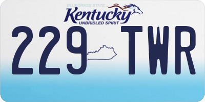 KY license plate 229TWR