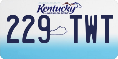 KY license plate 229TWT