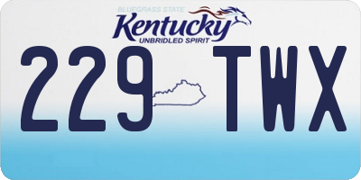 KY license plate 229TWX