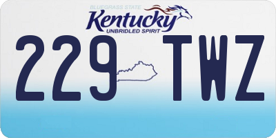 KY license plate 229TWZ