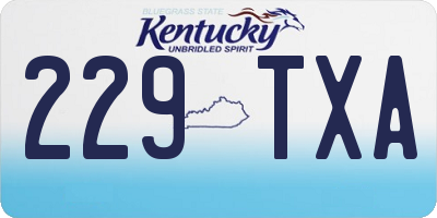 KY license plate 229TXA