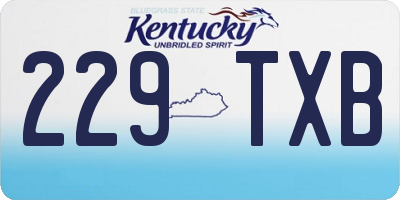 KY license plate 229TXB