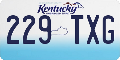 KY license plate 229TXG