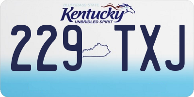 KY license plate 229TXJ