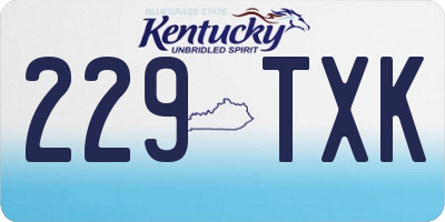KY license plate 229TXK