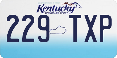 KY license plate 229TXP