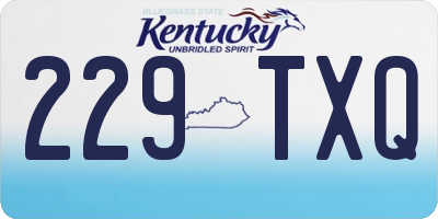 KY license plate 229TXQ