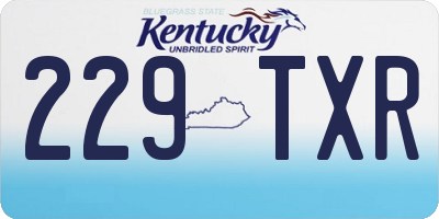 KY license plate 229TXR