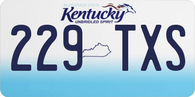 KY license plate 229TXS