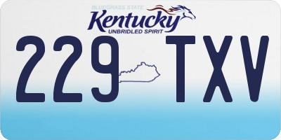 KY license plate 229TXV