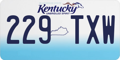 KY license plate 229TXW