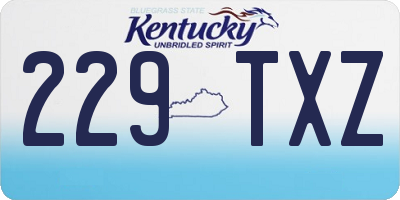 KY license plate 229TXZ