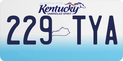 KY license plate 229TYA