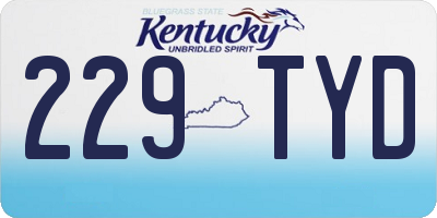 KY license plate 229TYD
