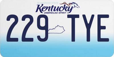 KY license plate 229TYE
