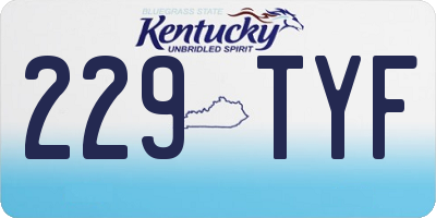 KY license plate 229TYF