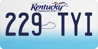 KY license plate 229TYI