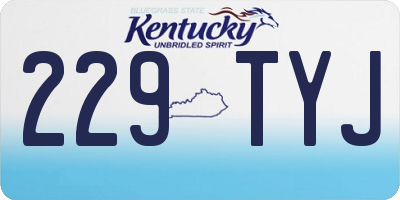 KY license plate 229TYJ