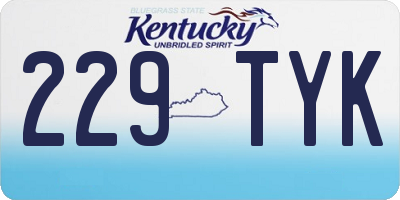 KY license plate 229TYK