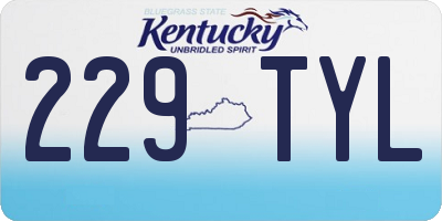 KY license plate 229TYL