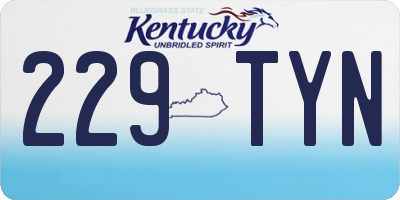 KY license plate 229TYN