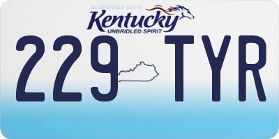 KY license plate 229TYR