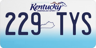 KY license plate 229TYS