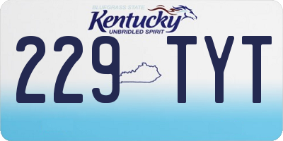 KY license plate 229TYT