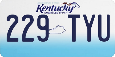 KY license plate 229TYU