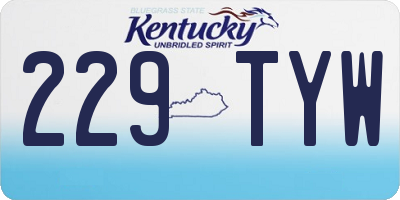 KY license plate 229TYW