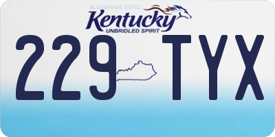 KY license plate 229TYX