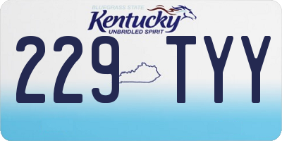 KY license plate 229TYY