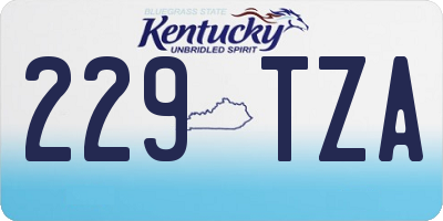 KY license plate 229TZA