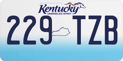 KY license plate 229TZB