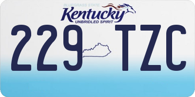 KY license plate 229TZC