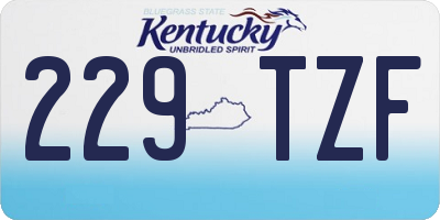 KY license plate 229TZF