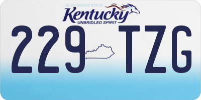 KY license plate 229TZG