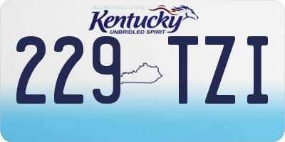 KY license plate 229TZI