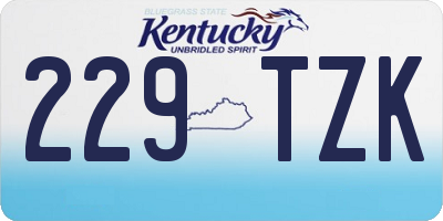 KY license plate 229TZK