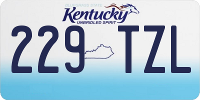 KY license plate 229TZL