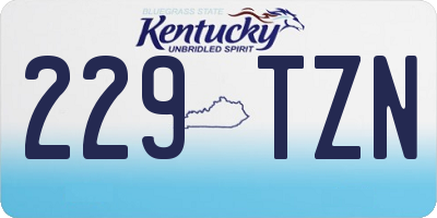 KY license plate 229TZN