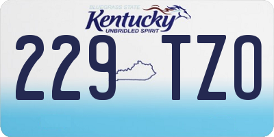KY license plate 229TZO
