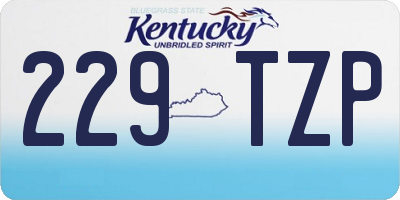 KY license plate 229TZP