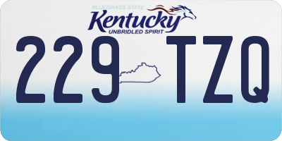 KY license plate 229TZQ