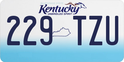 KY license plate 229TZU